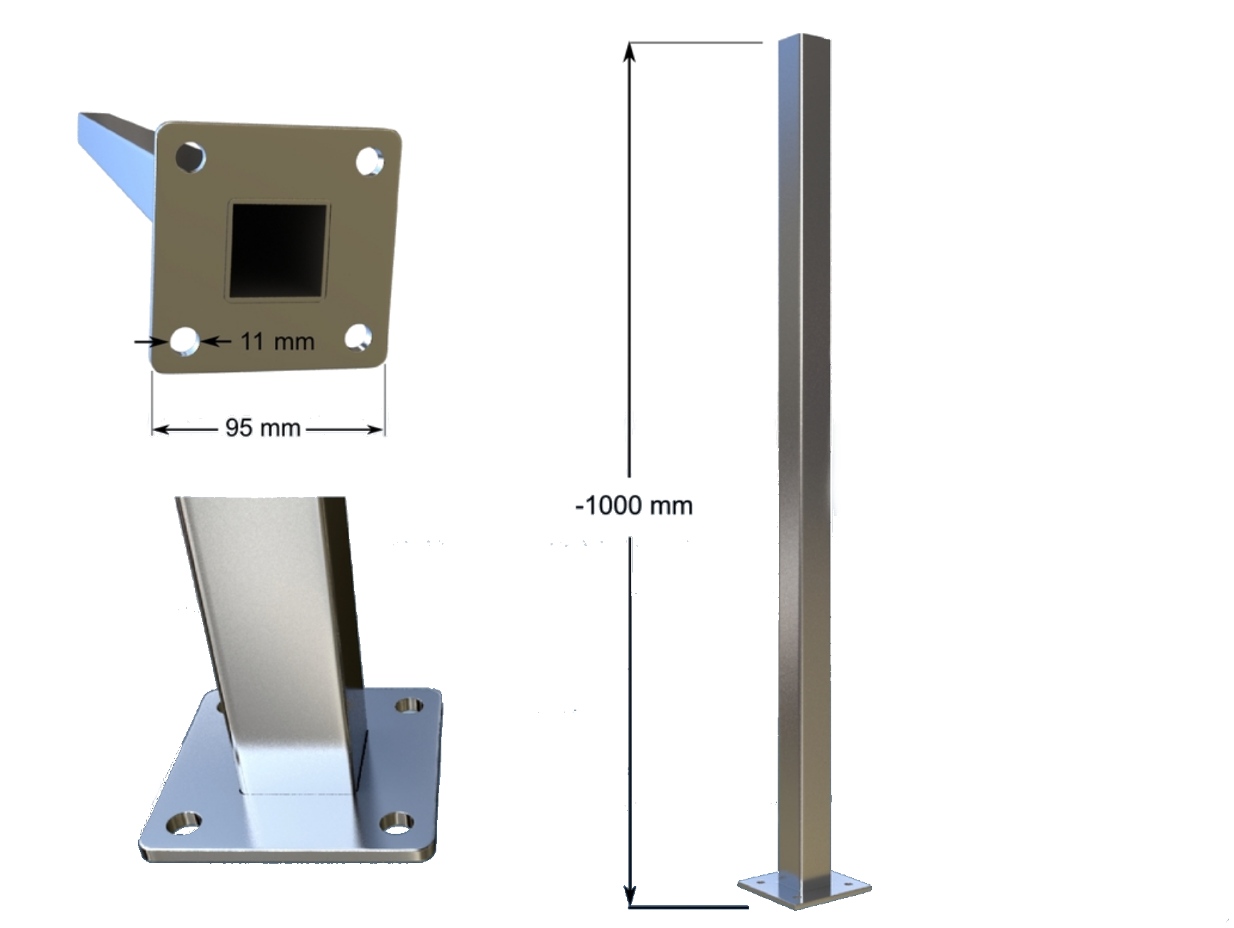 Steele / Ständer für - Wallbox Serie BLACKBOX / 11KW / 22 KW