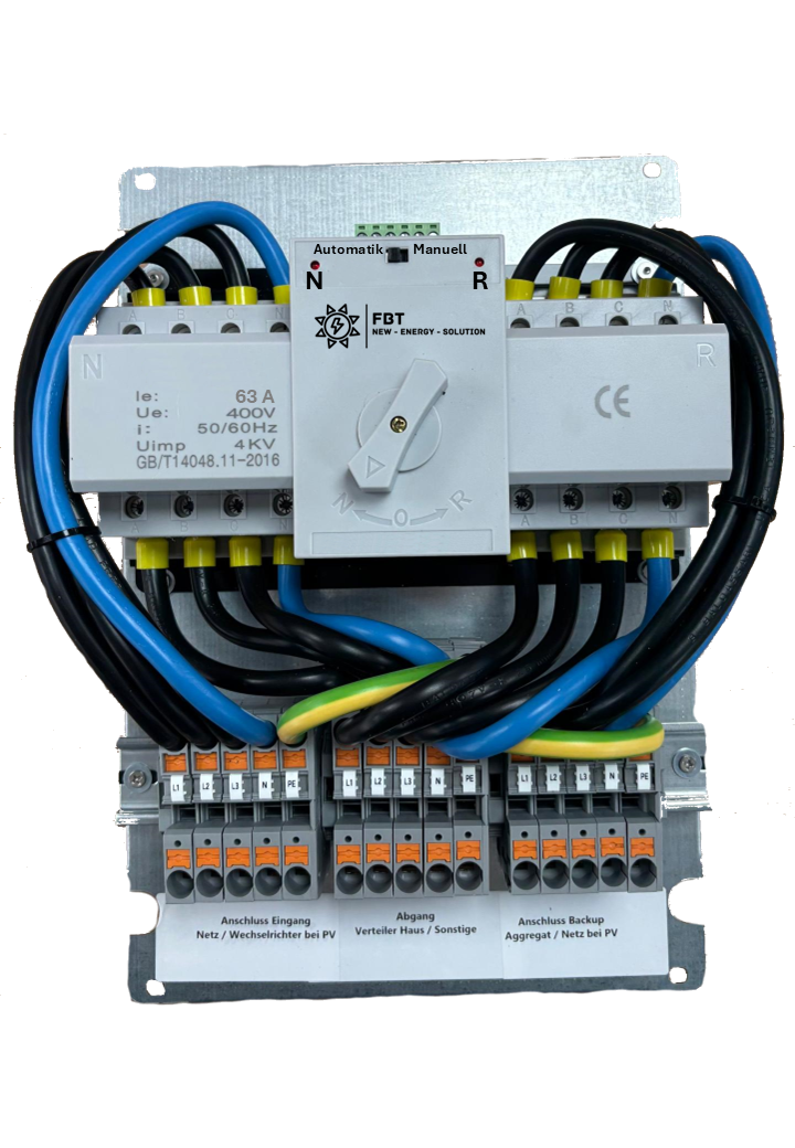 Automatischer Transferschalter / ATS / ATS-Box / Notstromumschalter / Solarumschalter / 63A / 230V / 400V / Transfer Switch