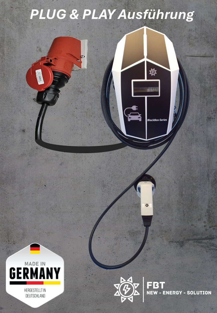 Ladestation / Wallbox 11 KW / BLACKBOX-PRO-PLUG & PLAY / Typ 2 / MODBUS / Solarüberschuss Laden /EVCC-Kompatibel / Lastmanagement / Schukosteckdose / MID-Geeichter Zähler / §14a EnWG Konform